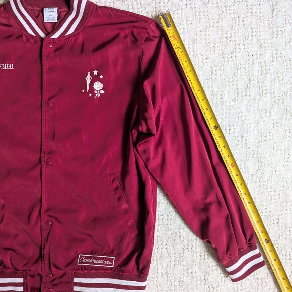 Crooks and Castles Men Red Bomber Jacket Varsity Snap Up Size XL - Picture 6 of 7